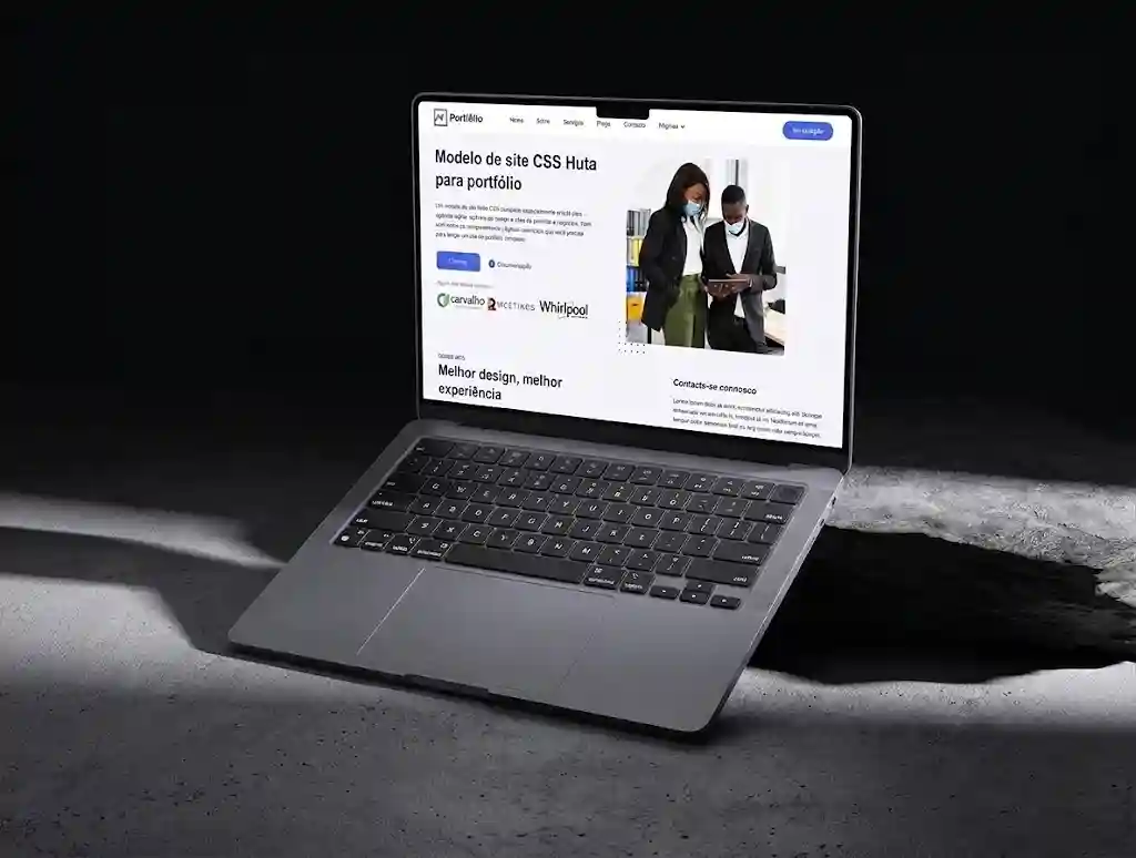 Um modelo de site Huta CSS completo especialmente criado para portfólios.