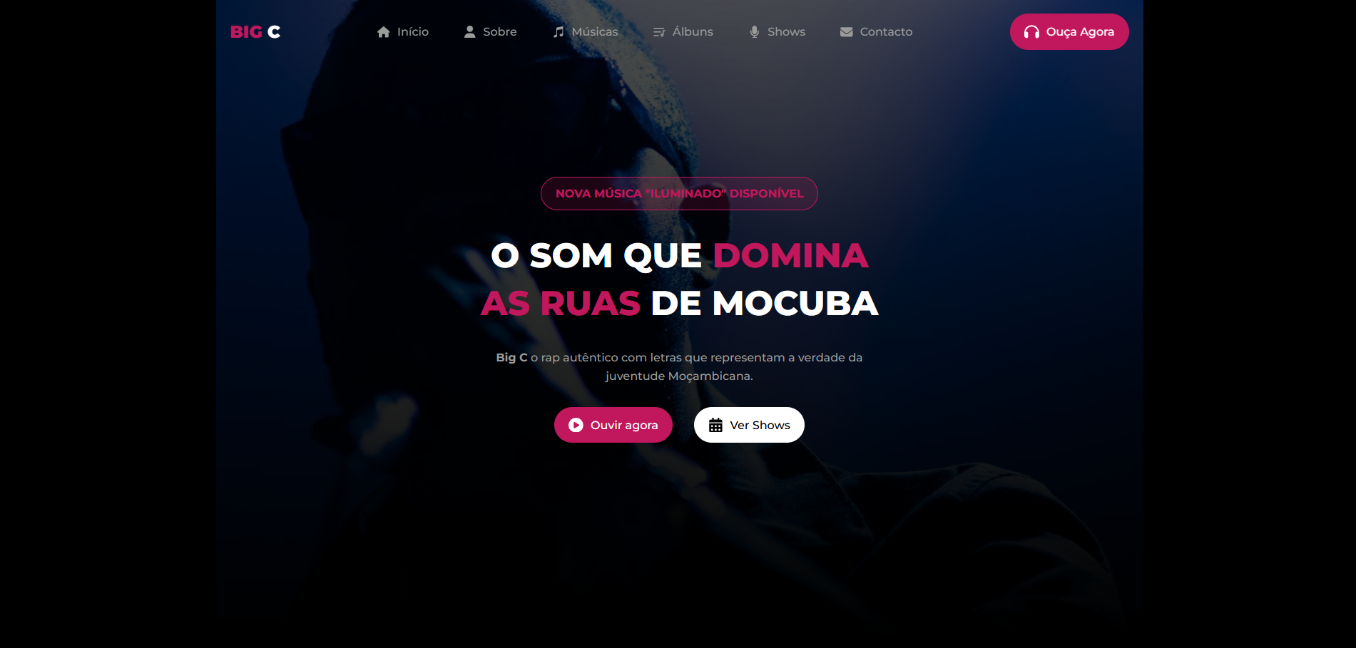 Capa do site da Site Oficial - BIG C