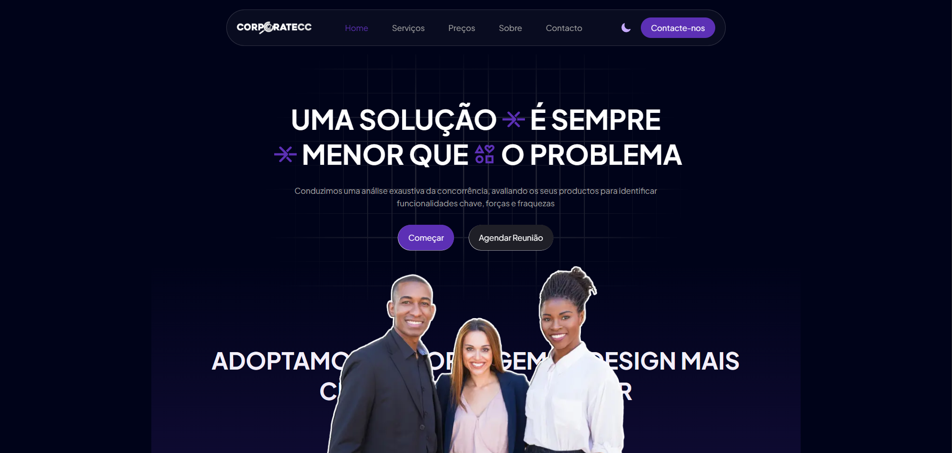 Capa do site da Site Oficial - CorporateCC