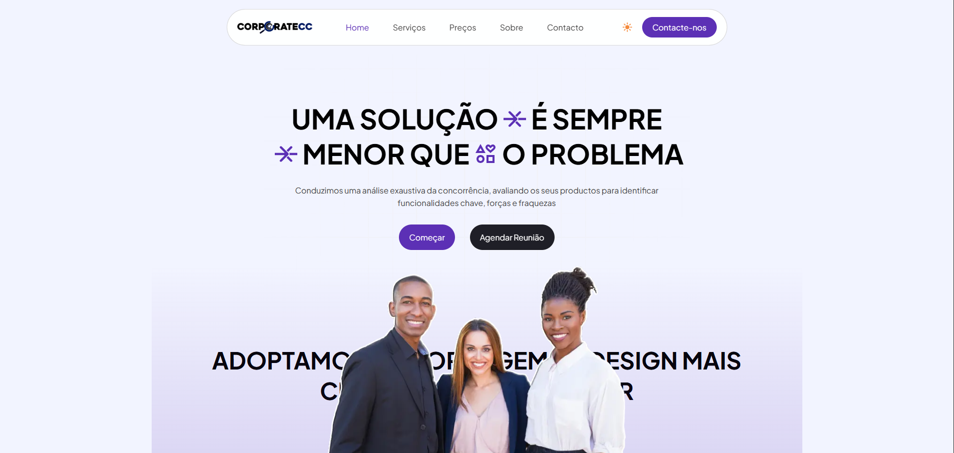 Capa do site da Site Oficial - CorporateCC